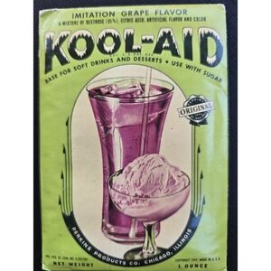 VTG RARE 1940s Kool-Aid Grape Flavor Packet Unused Full Collectible 1942 Koolaid